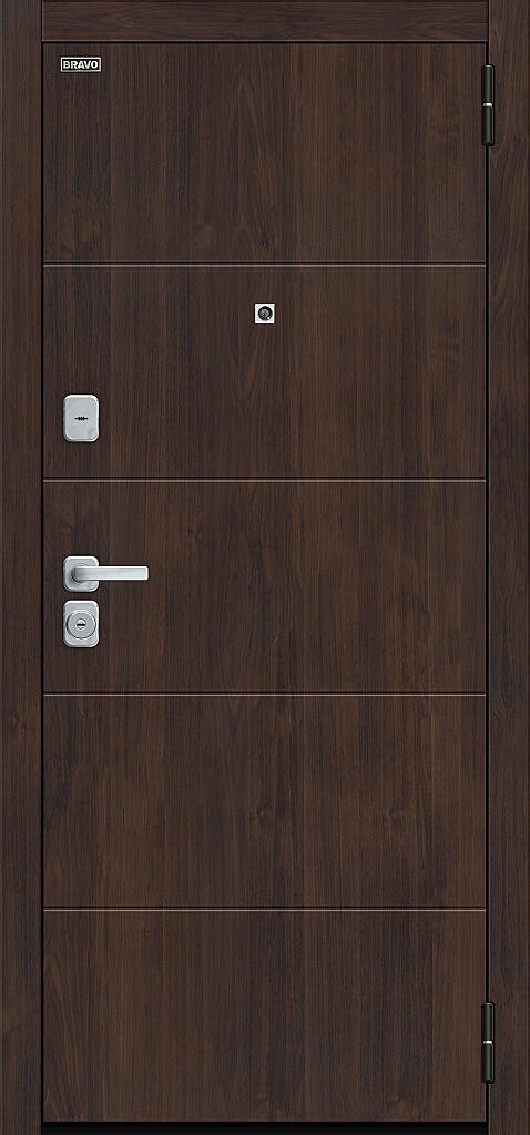 Входная дверь Прайм/BChrome Almon/Wenge Melinga BR6167 внешняя сторона